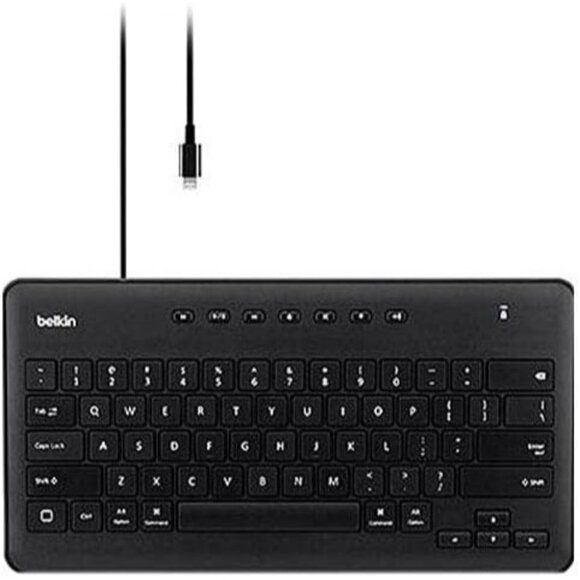 Belkin Wired Keyboard for iPad lightning Full-Size Keys no battery needed B2B124 - Picture 1 of 7